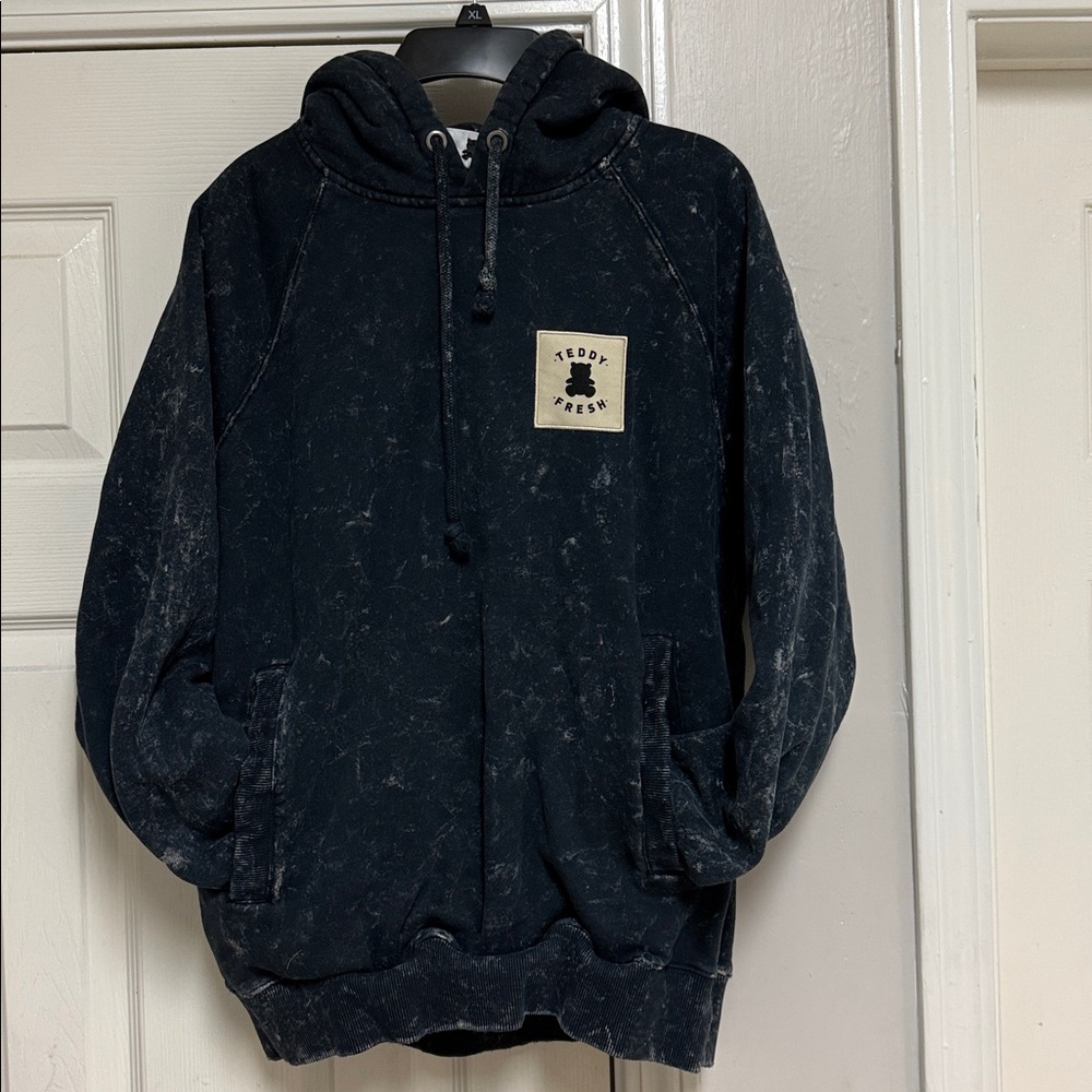 Vintage Teddy Fresh Black Acid Wash Hoodie - Picture 2 of 15